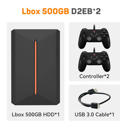 Launchbox 500GB Game Hard Drive Portable Gaming HDD with 3700+PC/3D Games  PS4/PS3/PS2/Wii/WiiU/Switch Game Console  PC