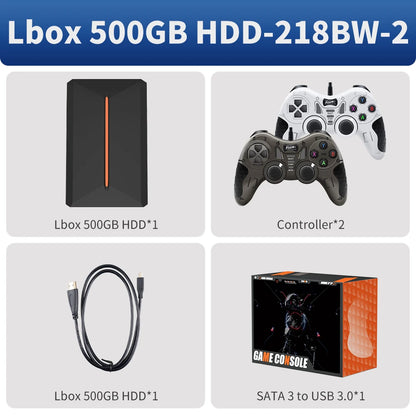 Launchbox Gaming HDD 500GB Portable Game Hard Drive  PS4/PS3/PS2/Wii/WiiU/Switch/Gamecube  PC/Laptop with 3760 PC/3D Games