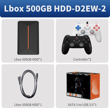 Launchbox Gaming HDD 500GB Portable Game Hard Drive  PS4/PS3/PS2/Wii/WiiU/Switch/Gamecube  PC/Laptop with 3760 PC/3D Games