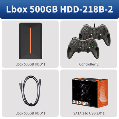 Launchbox Gaming HDD 500GB Portable Game Hard Drive  PS4/PS3/PS2/Wii/WiiU/Switch/Gamecube  PC/Laptop with 3760 PC/3D Games