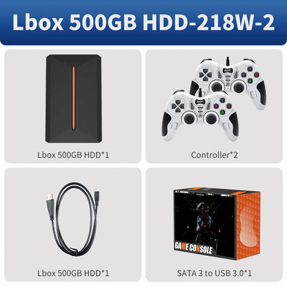 Launchbox Gaming HDD 500GB Portable Game Hard Drive  PS4/PS3/PS2/Wii/WiiU/Switch/Gamecube  PC/Laptop with 3760 PC/3D Games