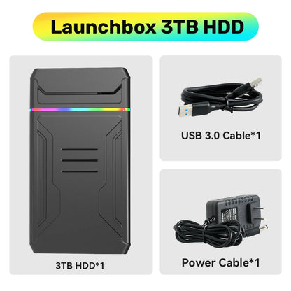 Lbox3T Portable Game Hard Drive For PS4/N64/Xbox/Switch/PS1/WIIU External Emulator Consoles For Win PC With 10000+ Retro Games