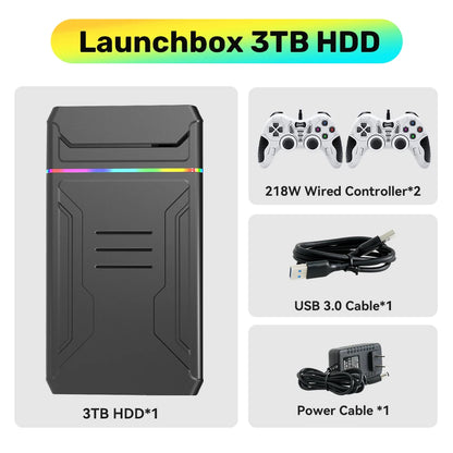 Lbox3T Portable Game Hard Drive For PS4/N64/Xbox/Switch/PS1/WIIU External Emulator Consoles For Win PC With 10000+ Retro Games