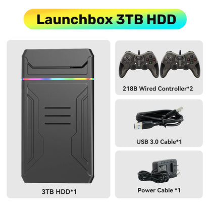 Lbox3T Portable Game Hard Drive For PS4/N64/Xbox/Switch/PS1/WIIU External Emulator Consoles For Win PC With 10000+ Retro Games