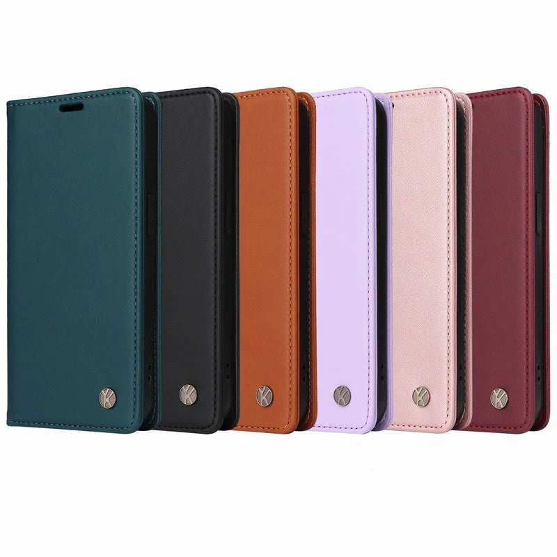 PC Leather Case For Oneplus 12 12R Luxury Magnetic Attraction Flip Card Stand Wallet Phone Cover For Oneplus 12 R One Plus 12 Coque