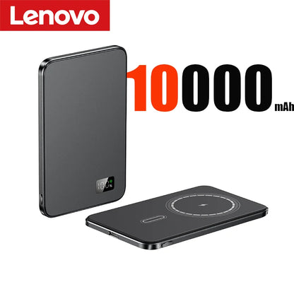 PC Lenovo 10000mAh Thin Magnetic Wireless Power Bank PD20W Fast Charging Portable External Battery  Magsafe For iPhone15 14 13