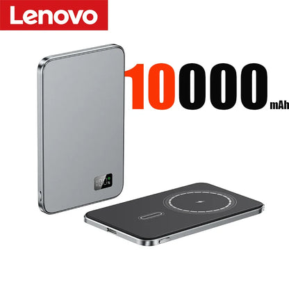 PC Lenovo 10000mAh Thin Magnetic Wireless Power Bank PD20W Fast Charging Portable External Battery  Magsafe For iPhone15 14 13