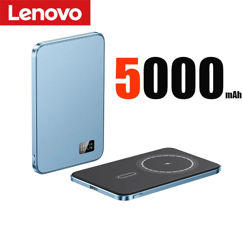 PC Lenovo 10000mAh Thin Magnetic Wireless Power Bank PD20W Fast Charging Portable External Battery  Magsafe For iPhone15 14 13