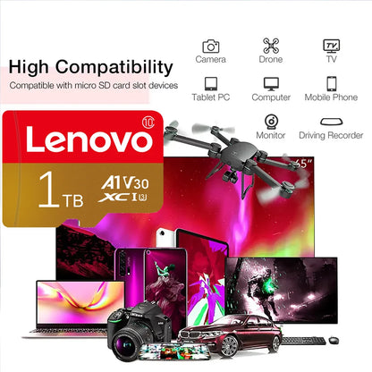 Lenovo 128GB 256G SD Memory Card 1TB Class 10 High Speed Flash TF 2TB SD Card Micro TF SD Card For Nintendo Switch ps vita