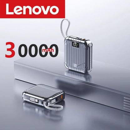 PC Lenovo 50000mAh Mini Portable Power Bank 120W Fast Charge Large Capacity Battery  2 Cables   iPhone Xiaomi Samsung 2024 New