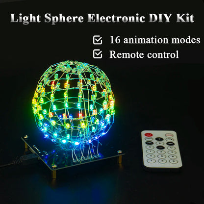 Light Vertical Ball Welding DIY Kit Cool LED Animation Music Spectrum Fun Single Chip Computer Electronic Production Exercise