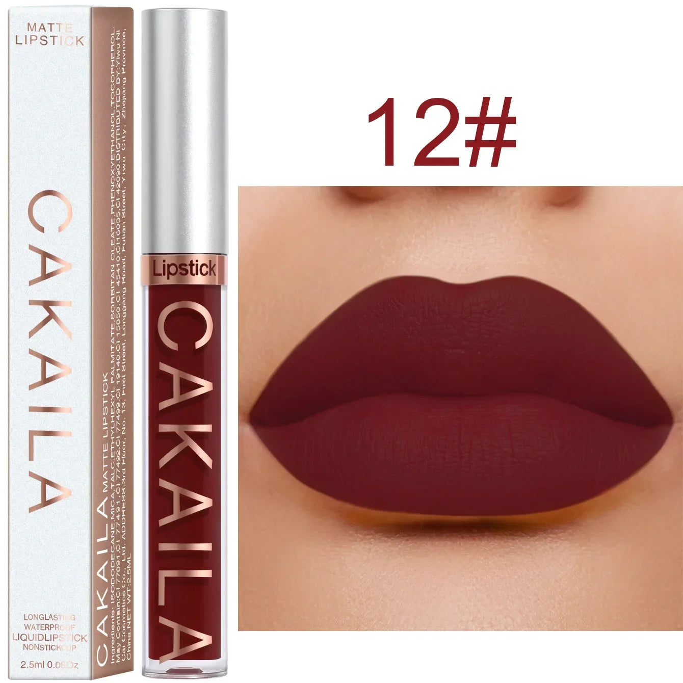 Long Lasting Velvet Matte Nude Brown Lip Gloss Waterproof Liquid Lipstick Lips Makeup Women Beauty Red Non-stick Cup Lip Gloss