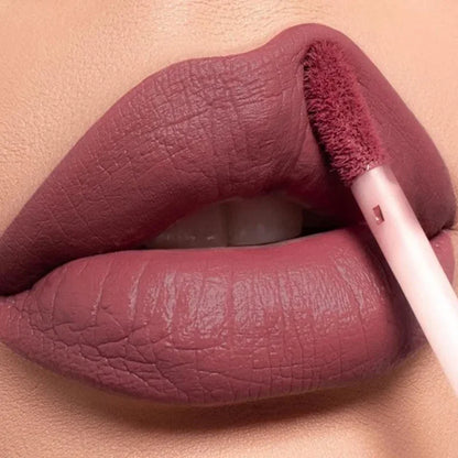 Long Lasting Velvet Matte Nude Brown Lip Gloss Waterproof Liquid Lipstick Lips Makeup Women Beauty Red Non-stick Cup Lip Gloss