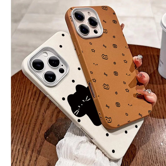 PC Lovely Cool Cat Phone Case  Xiaomi Poco F6 F5 X6 X5 X3 M6 Pro 4G Mi 11 Lite 5G 13T Pro Shockproof Soft Leather Back Cover