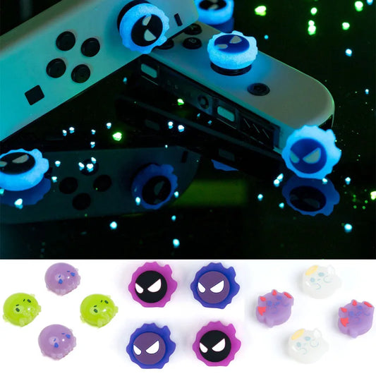 Luminous Angel Ghost Silicone Soft Thumb Stick Grip Cap Joystick Protective Cover For Switch Oled NS Lite Joycon Thumbstick Case