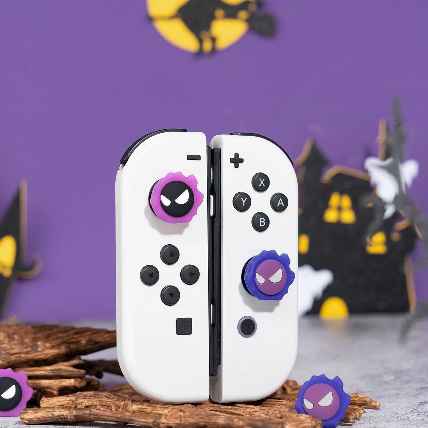 Luminous Angel Ghost Silicone Soft Thumb Stick Grip Cap Joystick Protective Cover For Switch Oled NS Lite Joycon Thumbstick Case