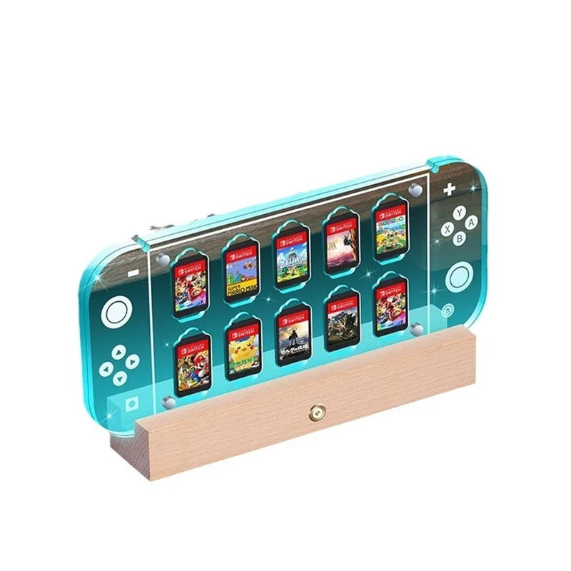 Luminous Base Game Card Case 10 in 1 for Nintend Switch/Oled/Lite Game Transparent Magnet Storage Box for NS Game Accessories