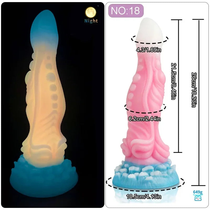 Gtooza_Luminous Sex Toys  Women  Animal/Monsters Horse s Silicone Soft Anal Plug Adult Sextoys Dragon Penis 18+ gtooza.com