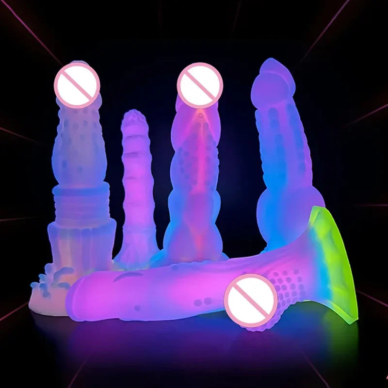 GtoozaLuminous Sex Toys  Women  Animal/Monsters Horse s Silicone Soft Anal Plug Adult Sextoys Dragon Penis 18+ gtooza.com