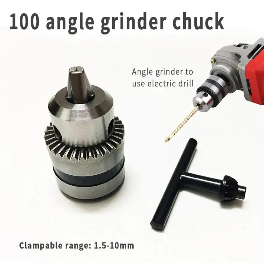 M10 thread interface drill chuck Angle grinder transmer electric drill household electric drill chuck 1.5-10mm clamping range