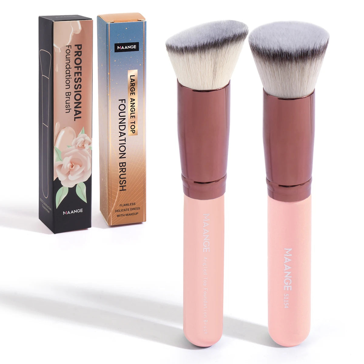 MAANGE 1PCS Foundation Makeup Brush Flat Concealer Powder Blush Brush with Box Dense Soft Bristle Brush Beauty Tool For Women