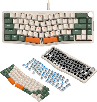 PCMAMBASNAKE x ATTACK SHARK AKS068 Alice Layout Wired Mechanical Keyboard,