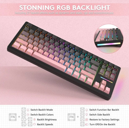 PCMAMBASNAKE x ATTACK SHARK M87 75% Wireless Gaming Keyboard, BT5/2.4G/Wire