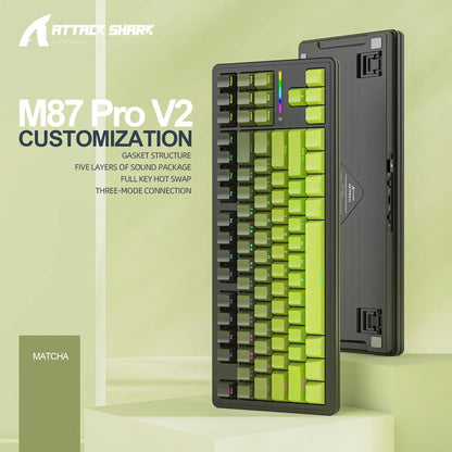 PCMAMBASNAKE x ATTACK SHARK M87 PRO Wireless Mechanical Gaming Keyboard,Hot