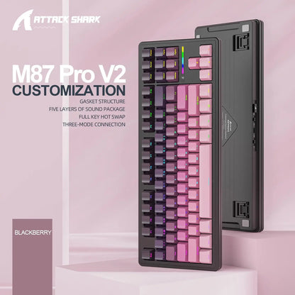 PCMAMBASNAKE x ATTACK SHARK M87 PRO Wireless Mechanical Gaming Keyboard,Hot