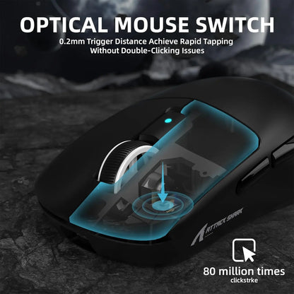 PCMAMBASNAKE x ATTACK SHARK R6 Wireless Gaming Mouse,PixArt PAW3950MAX 4200