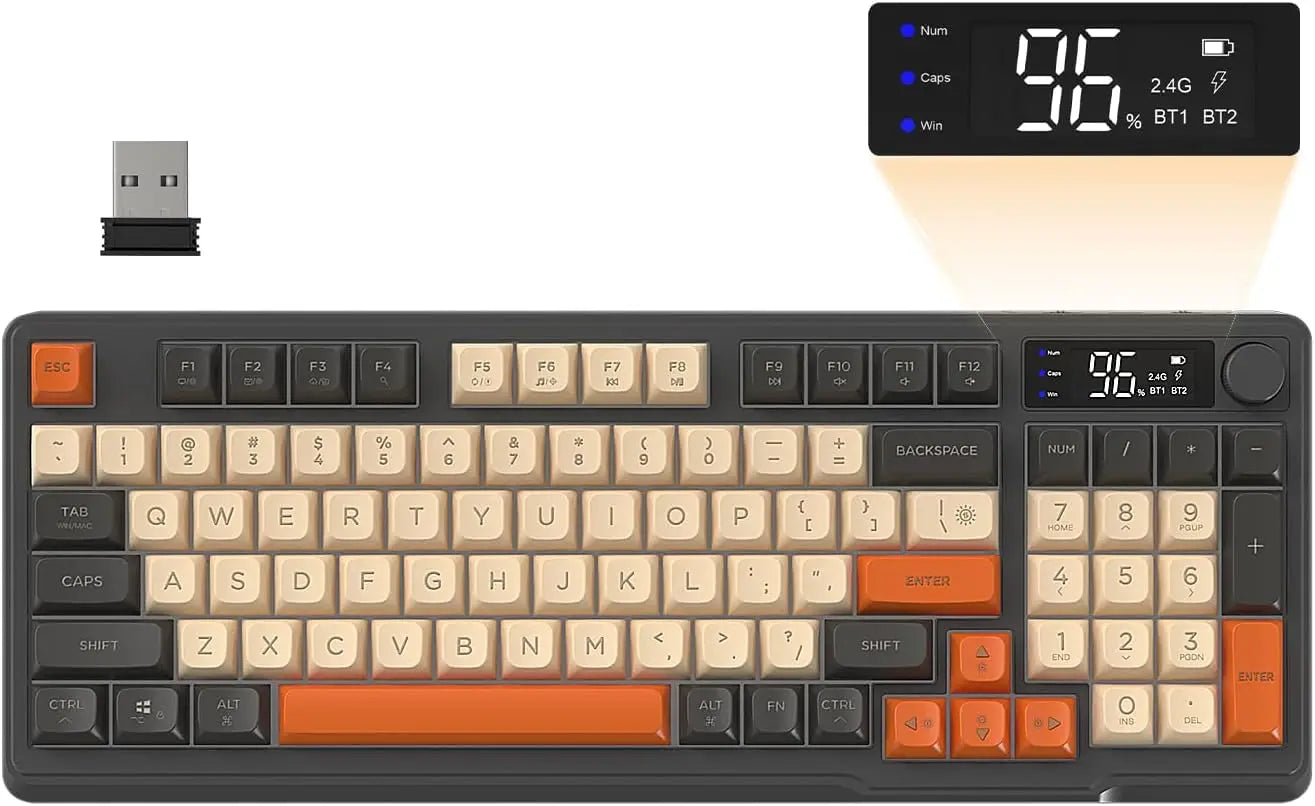 Clavier de jeu sans fil PCMAMBASNAKE x ZIYOU LANG M96, contrôle par bouton Bluetooth