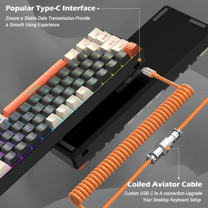 PCMAMBASNAKE x ZIYOU LANG T60PRO 60% Mechanical Keyboard and Mouse Combo+Co