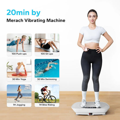 PC MERACH Vibration Plate Exercise Machine Whole Body Workout Power Vibrate