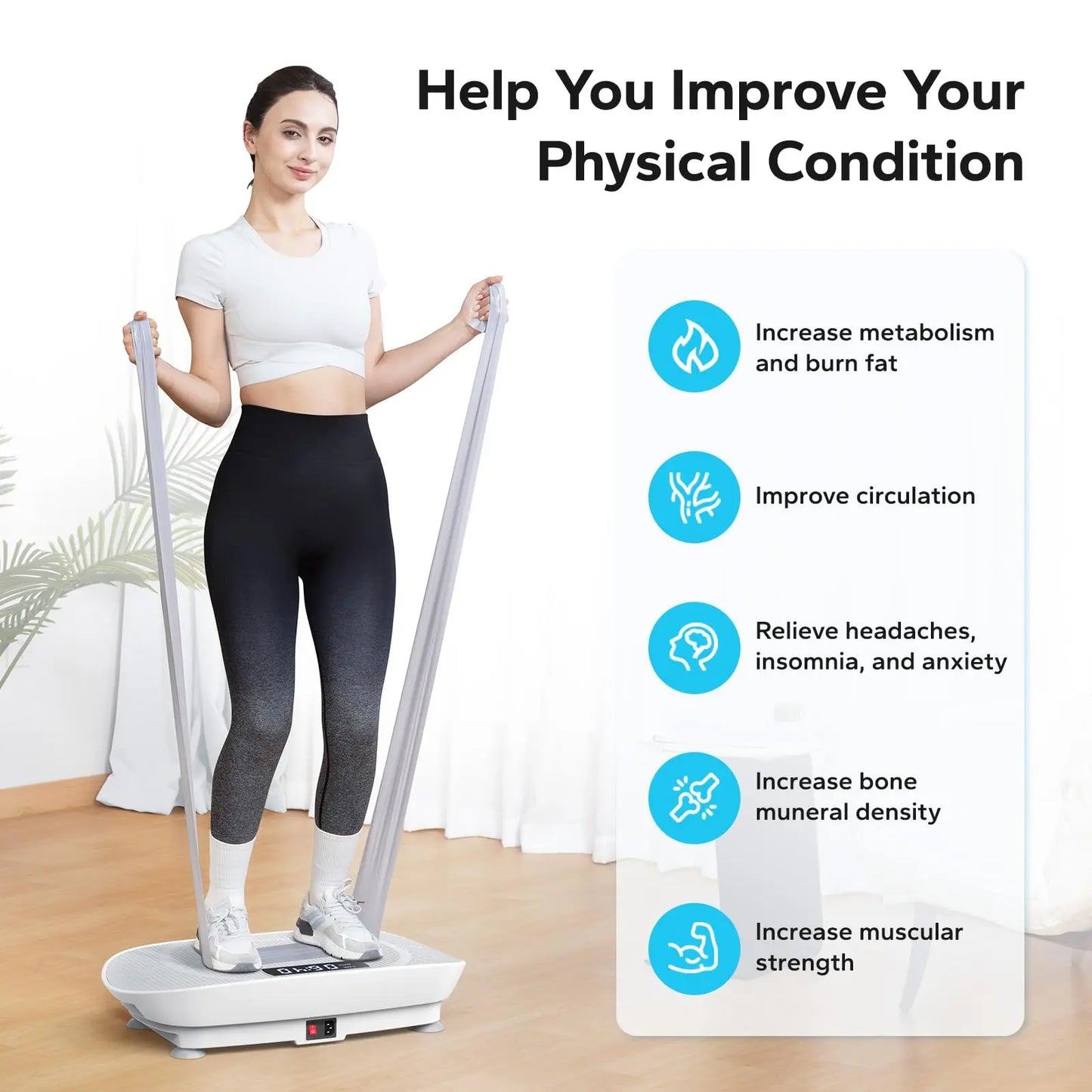 PC MERACH Vibration Plate Exercise Machine Whole Body Workout Power Vibrate