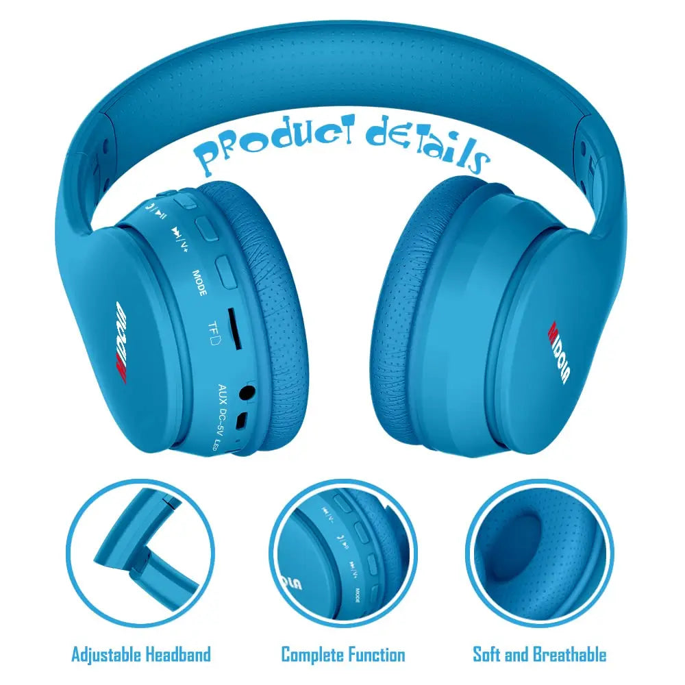 PCMIDOLA Kids Headphones Bluetooth 5.3 Wireless 60H Play Time Volume Limit