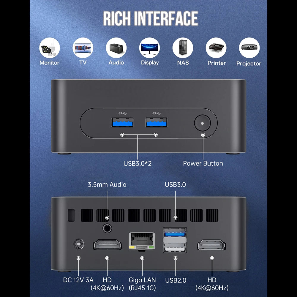 PCMLLSE G3 Mini PC Alder Lake N100 Windows 11 Pro Intel 12th DDR4 8GB RAM 2