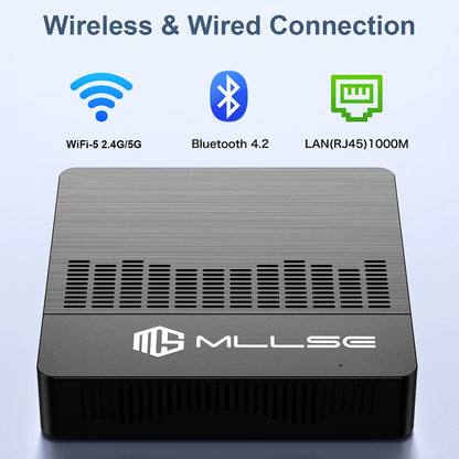 PCMLLSE M2 Air Mini PC Intel Celeron N4000 CPU Window11 6GB RAM 128GB ROM D