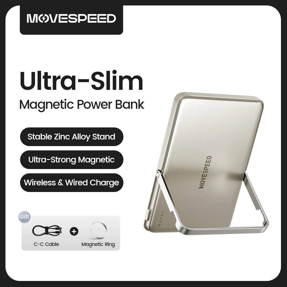 PC MOVESPEED S05 Magnetic Power Bank 5000mAh 20WPD Wireless Powerbank Slim Portable Battery Charger  iPhone 16 15 Samsung 24 23