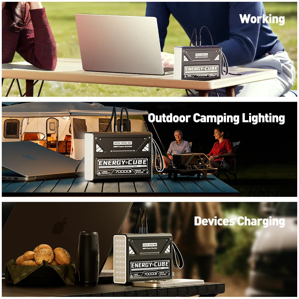 PC MOVESPEED Z70Pro Large Capacity Power Bank 100W Fast Charge External Battery w/ Flashlight Powerbank  Laptop Outdoor Camping