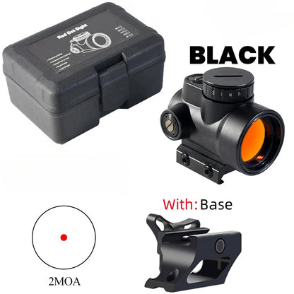 MR0 2 MOA Reticle Rifle Red Dot Sight Scope Tactical Hunting Shooting Collimator Sight W/20MM Picatinny Rail Low Mount