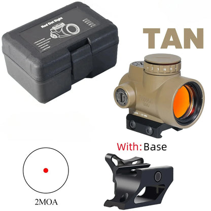 MR0 2 MOA Reticle Rifle Red Dot Sight Scope Tactical Hunting Shooting Collimator Sight W/20MM Picatinny Rail Low Mount