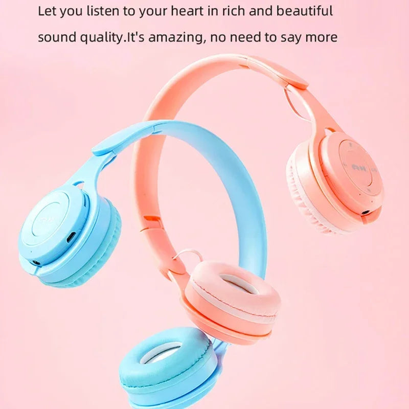 PCMacaron Headphones Kids Wireless Bluetooth Headphone Stereo Headband Gami