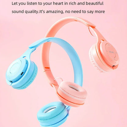 PCMacaron Headphones Kids Wireless Bluetooth Headphone Stereo Headband Gami