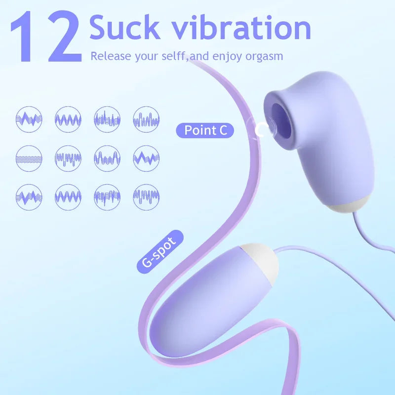 Magical Sucking Vibrating Egg Massager 24 Mode Clitoral Nipple Sucker Stimulator Clit G Spot Private Vibrator Sex Toys  Women