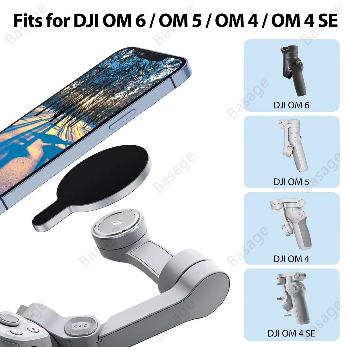 PC Magnetic Adapter Mobile Phone Holder Handheld Stabilizer Quick Release Accessories  DJI Osmo OM6 OM5 OM4 Gimbal  Magsafe