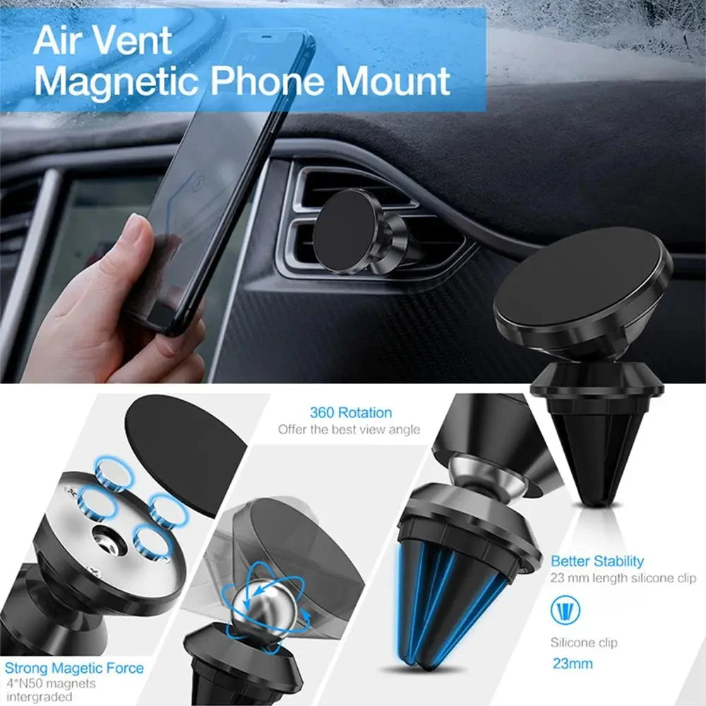 PC Magnetic Car Phone Holder For iPhone Samsung S10 GPS 360 Degree Navigation Air Vent Mont Stand Holder For Mobile Phone In Car