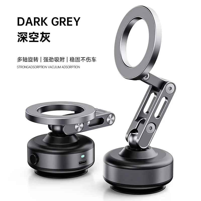 PC Magnetic Vacuum Adsorption Car Mount Mobile Phone Holder Foldable 360 Degree Rotation Aluminum Alloy Suitable  Smartphones