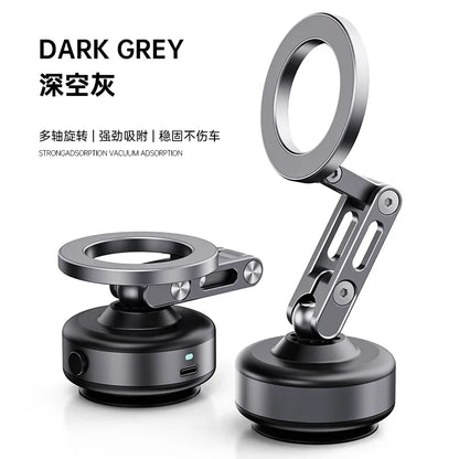 PC Magnetic Vacuum Adsorption Car Mount Mobile Phone Holder Foldable 360 Degree Rotation Aluminum Alloy Suitable  Smartphones