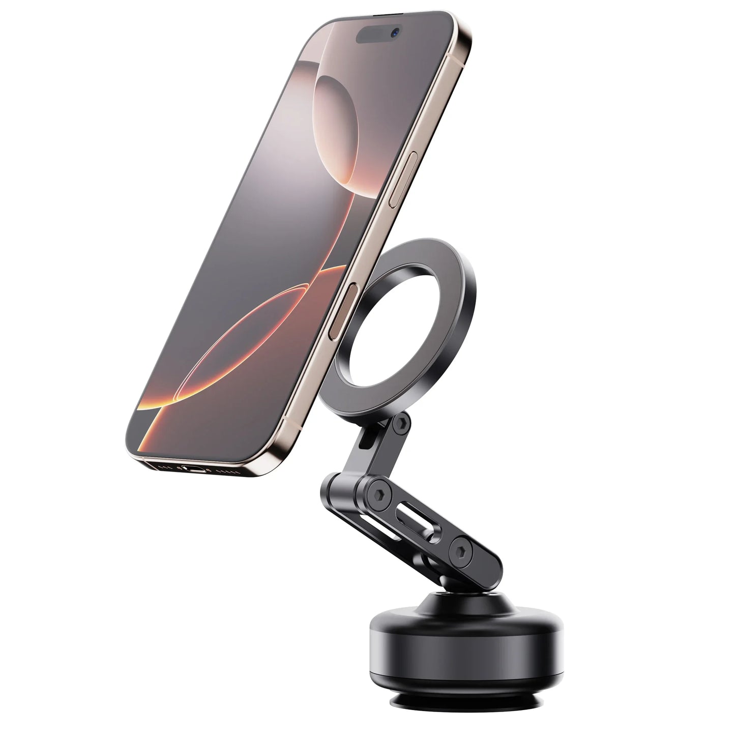 PC Magnetic Vacuum Adsorption Car Mount Mobile Phone Holder Foldable 360 Degree Rotation Aluminum Alloy Suitable  Smartphones