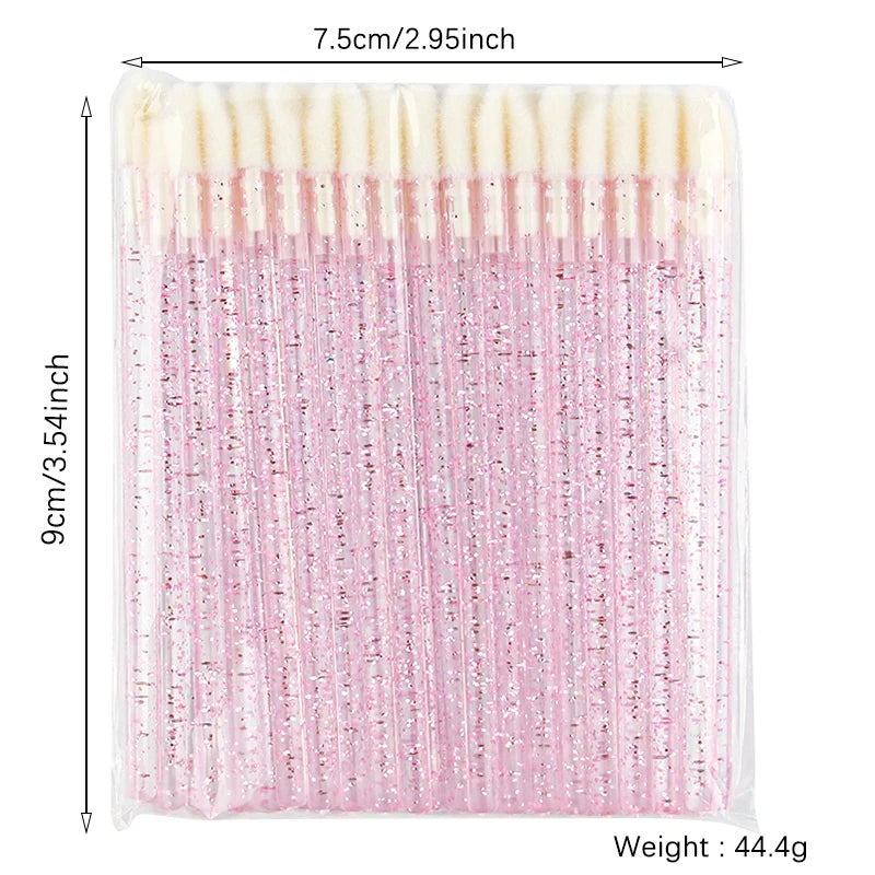 Makeup Brushes 50 Pcs Crystal Lip Brushes Lipstick Wands Applicator Lip Gloss Wand Make up Products Beauty Cosmetic Applicators